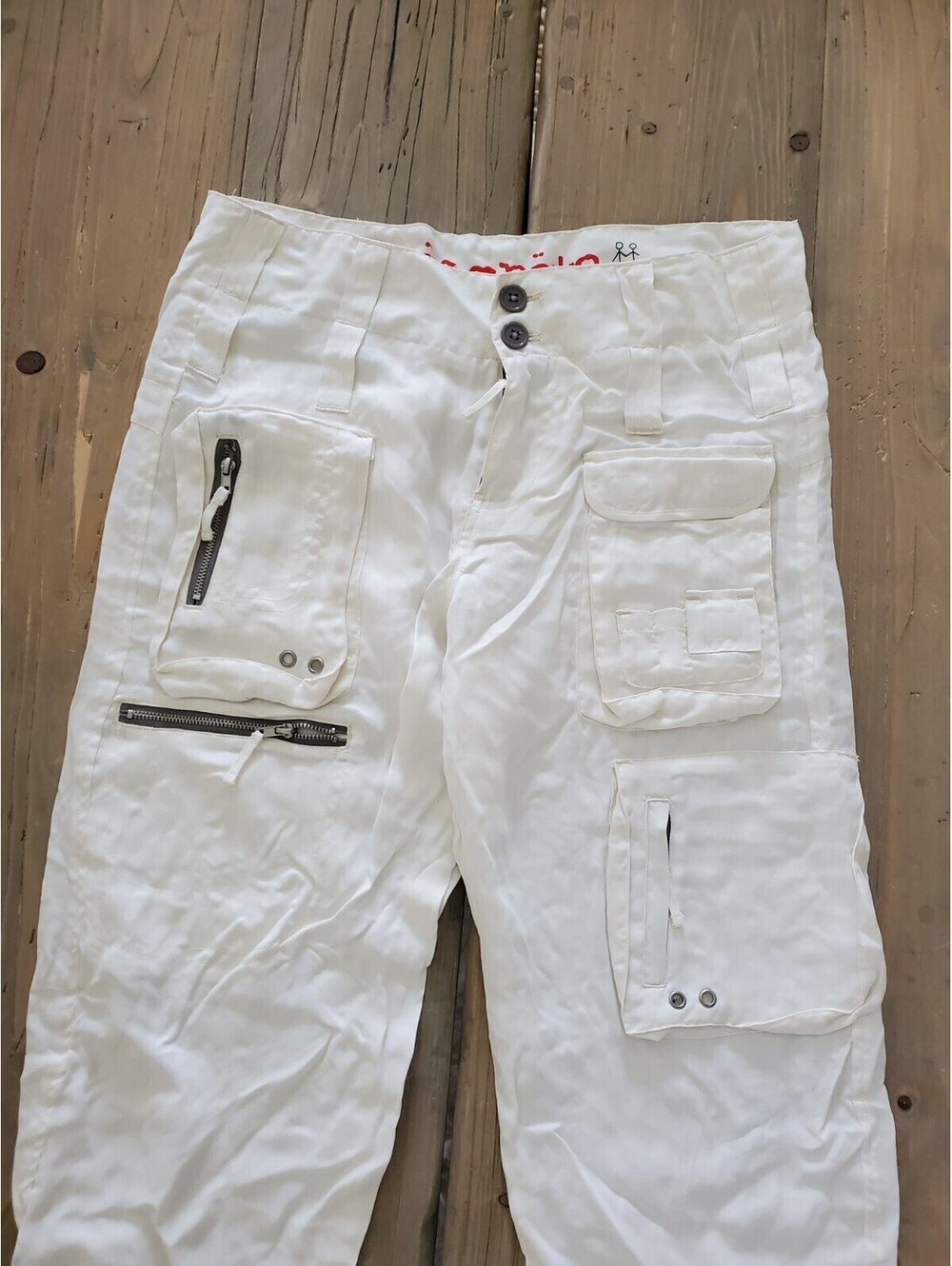 Johnny Was White Cargo Linen Pants - Picture 8 of 16